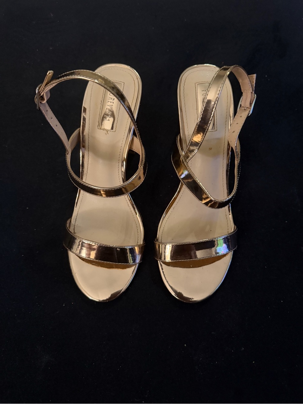 Rose Gold Strappy Women's Sandals